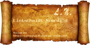 Lintscheidt Nimród névjegykártya